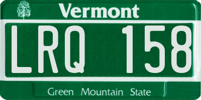 VT license plate LRQ158