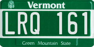 VT license plate LRQ161