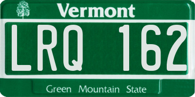 VT license plate LRQ162