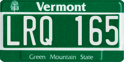 VT license plate LRQ165