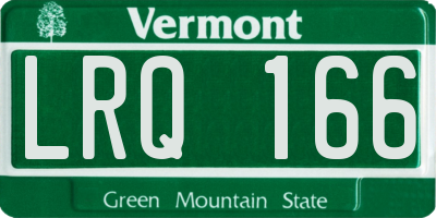 VT license plate LRQ166
