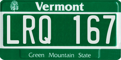 VT license plate LRQ167