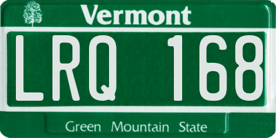 VT license plate LRQ168