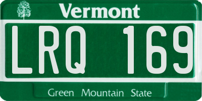 VT license plate LRQ169
