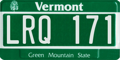VT license plate LRQ171