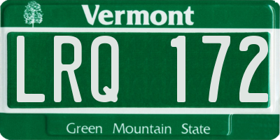 VT license plate LRQ172