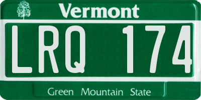 VT license plate LRQ174