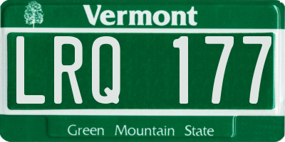 VT license plate LRQ177