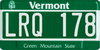 VT license plate LRQ178