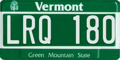 VT license plate LRQ180