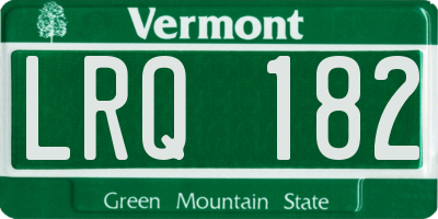 VT license plate LRQ182