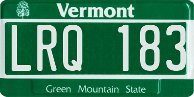 VT license plate LRQ183