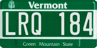 VT license plate LRQ184