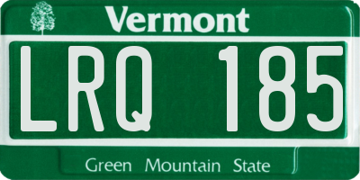 VT license plate LRQ185