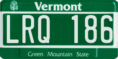 VT license plate LRQ186