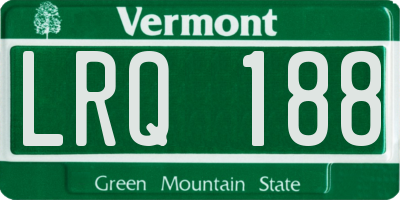 VT license plate LRQ188