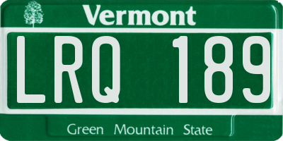 VT license plate LRQ189