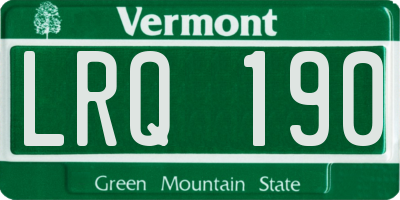 VT license plate LRQ190