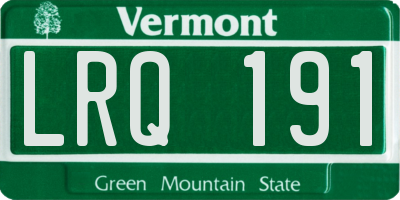 VT license plate LRQ191