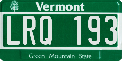 VT license plate LRQ193