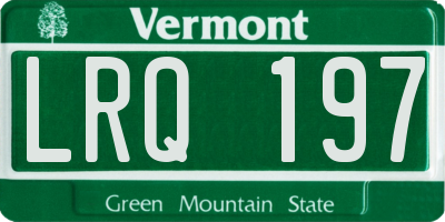 VT license plate LRQ197