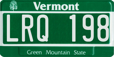VT license plate LRQ198