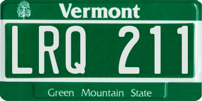 VT license plate LRQ211