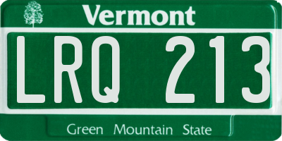 VT license plate LRQ213