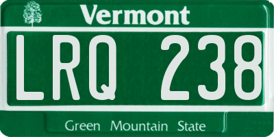 VT license plate LRQ238