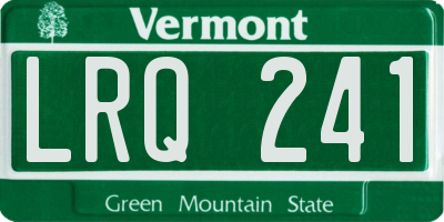 VT license plate LRQ241