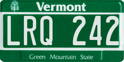 VT license plate LRQ242