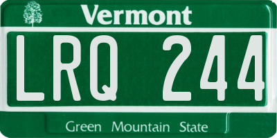 VT license plate LRQ244