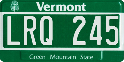 VT license plate LRQ245