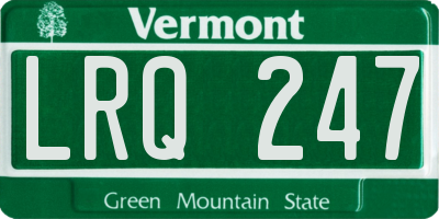 VT license plate LRQ247