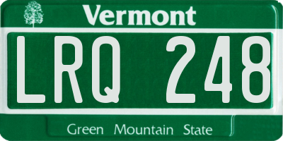 VT license plate LRQ248
