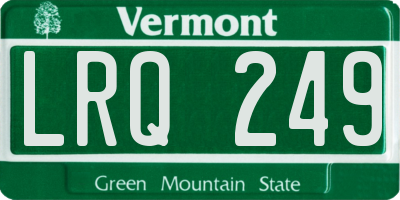 VT license plate LRQ249