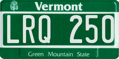 VT license plate LRQ250