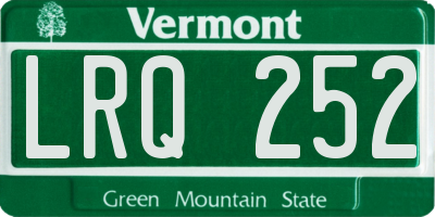 VT license plate LRQ252