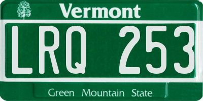 VT license plate LRQ253
