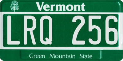 VT license plate LRQ256