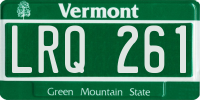 VT license plate LRQ261