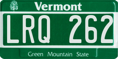 VT license plate LRQ262