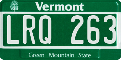 VT license plate LRQ263