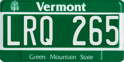 VT license plate LRQ265