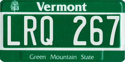 VT license plate LRQ267