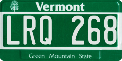 VT license plate LRQ268