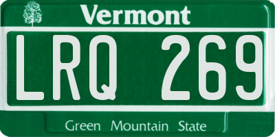 VT license plate LRQ269