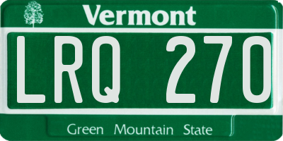 VT license plate LRQ270