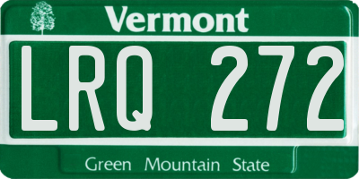 VT license plate LRQ272