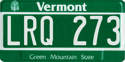 VT license plate LRQ273